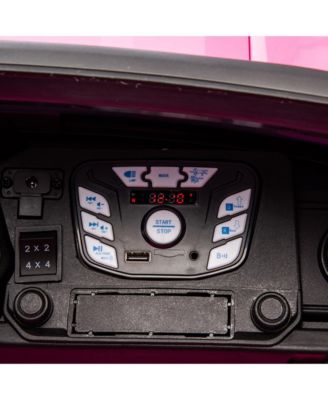 Electric Kids Pickup Truck w/ Remote, 4WD, Safety Belts, USB, Bluetooth