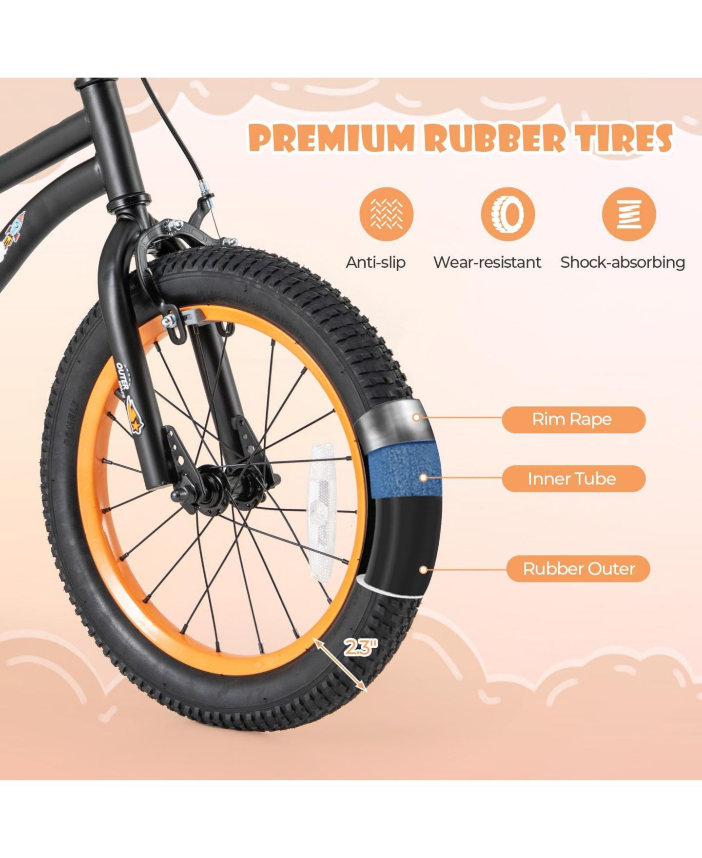 Детская игрушка HONGGE 16 in Sport Kids Bike with Adjustable Seat for Ages 4 to 7 — фото 3