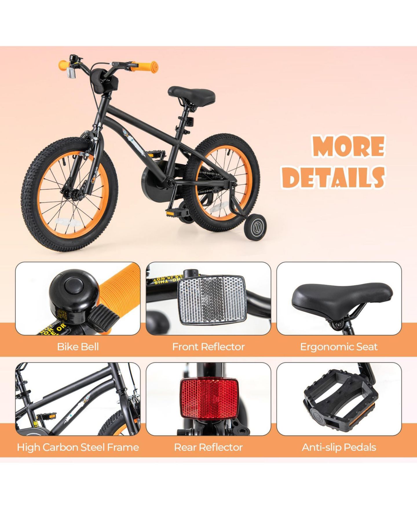 Детская игрушка HONGGE 16 in Sport Kids Bike with Adjustable Seat for Ages 4 to 7 — фото 10
