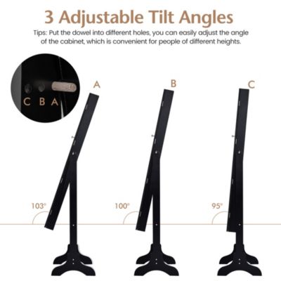 Mirrored Jewelry Cabinet Organizer Storage Box White