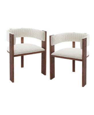 Teddy Set of 2  Fabric Adjustable Foot Nails Upholstered Seating  Dining Chair