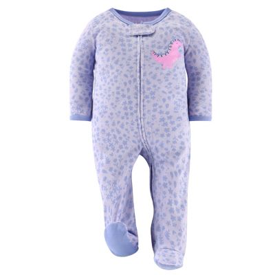 Baby Girls Dino Footed Sleepers for Girls, 3 Pack