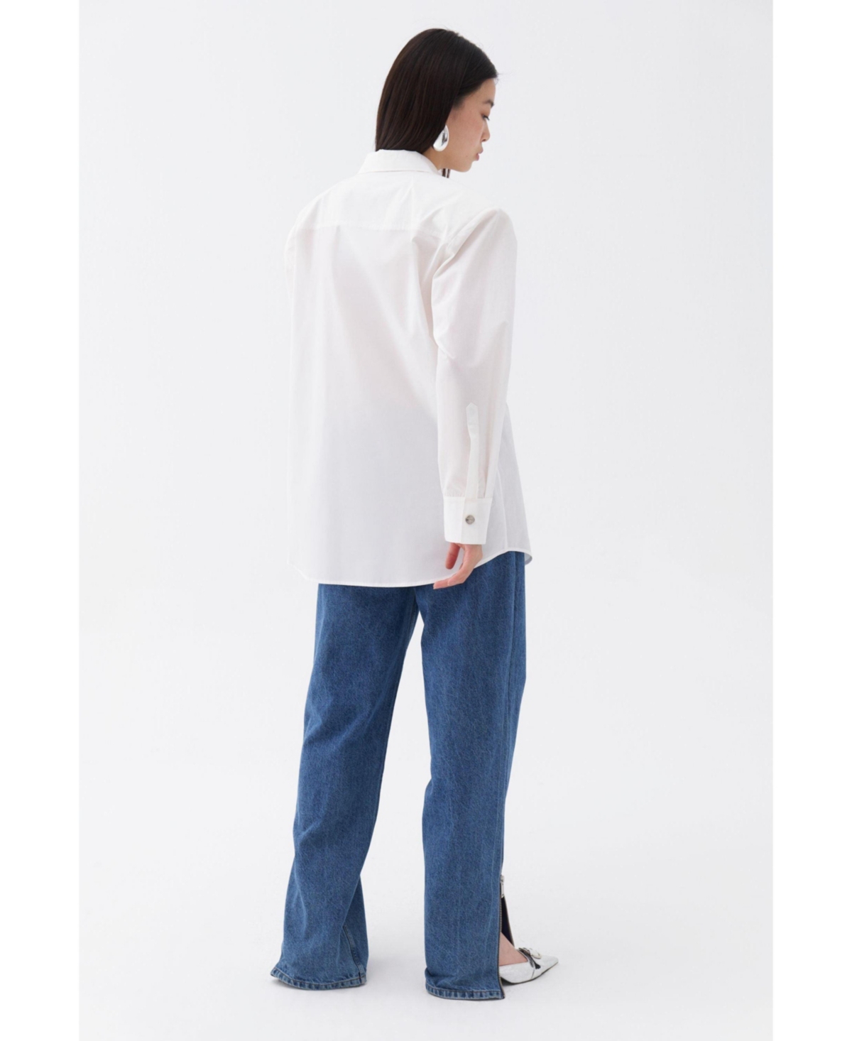 Nocturne Women's Long Sleeve Button- Up Shirt