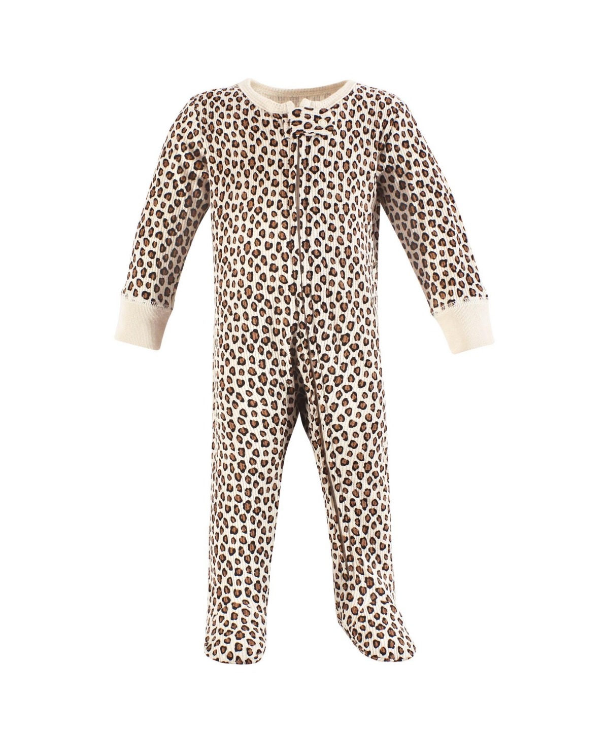 Hudson Baby Baby Girls Thermal Zipper Sleep and Play 2pk, 0-3 Months - Buffalo plaid leopard
