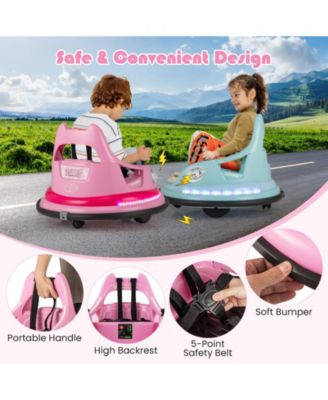 12V Kids Ride-On Bumper Car with Remote Control and Dual Joysticks