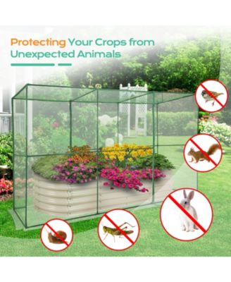 12'x4'x6' Crop Cage Plant Protection Netting Tent with Zipper for Vegetables Fruits and Plant, Suitable for Garden Yard and Lawn