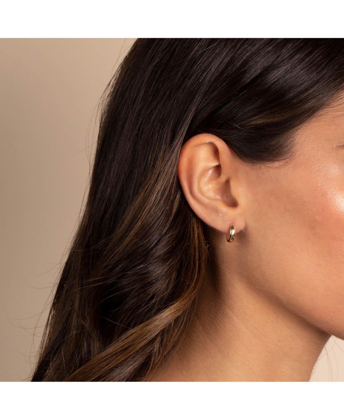 By Adina Eden Solid Rounded Wide Huggie Earring 14K - 14k gold