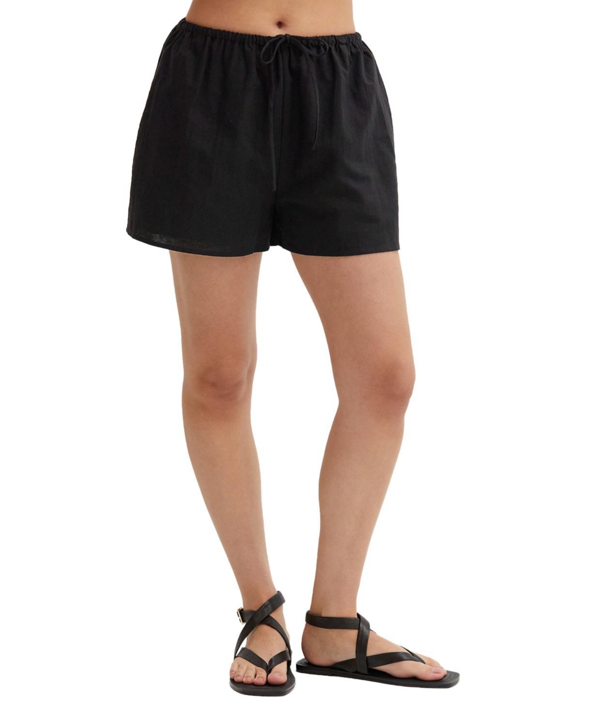Women's Delphi Linen Blend Drawstring Shorts - White