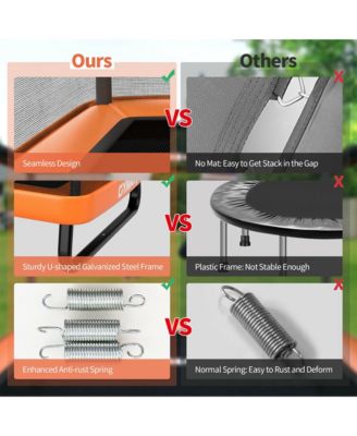 6FT Recreational Kids Trampoline W/Swing Safety Enclosure Indoor/Outdoor Orange