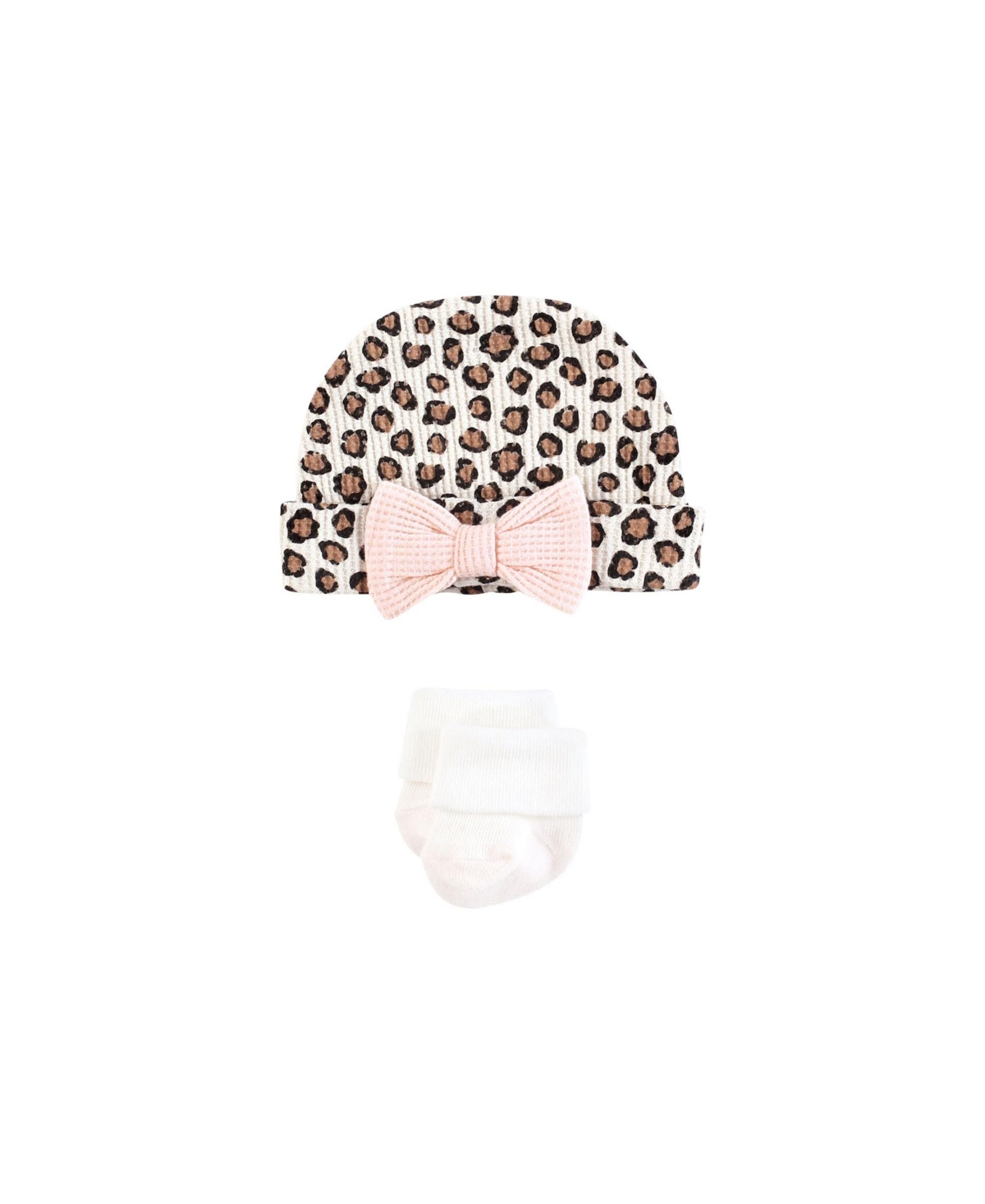 Hudson Baby Baby Girls Thermal Preemie Layette Set 4pc Long Sleeve Outfit, Preemie - Leopard