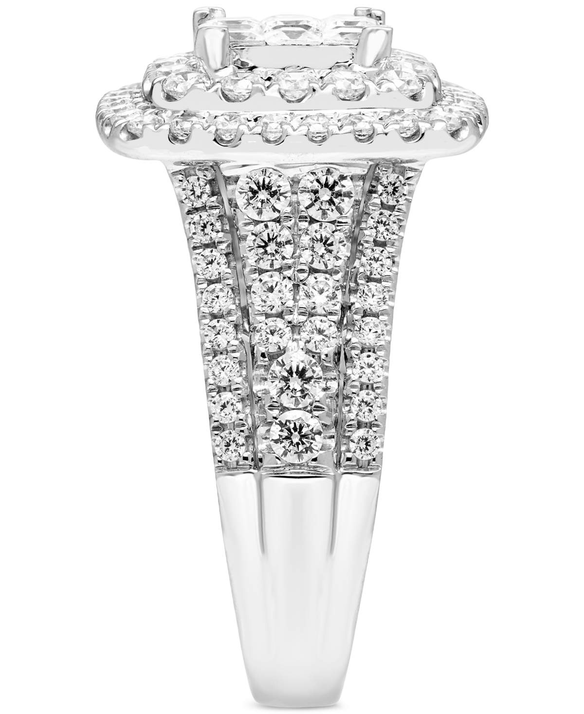 Macy's Diamond Princess Cluster Double Halo Engagement Ring (2 Ct. T.w.) In 14k White Gold In White Gold