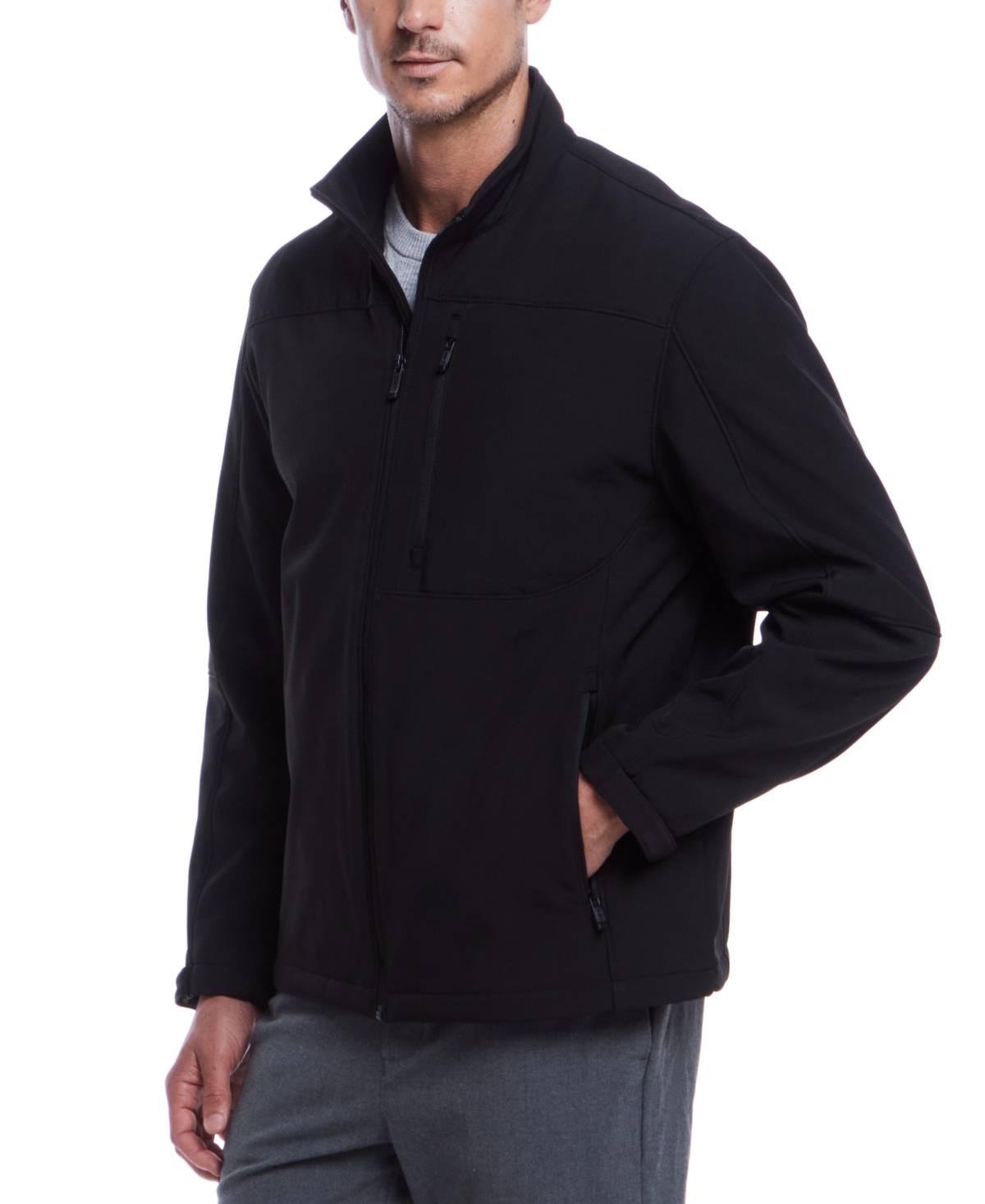 Weatherproof Men's Soft Shell Jacket In Black