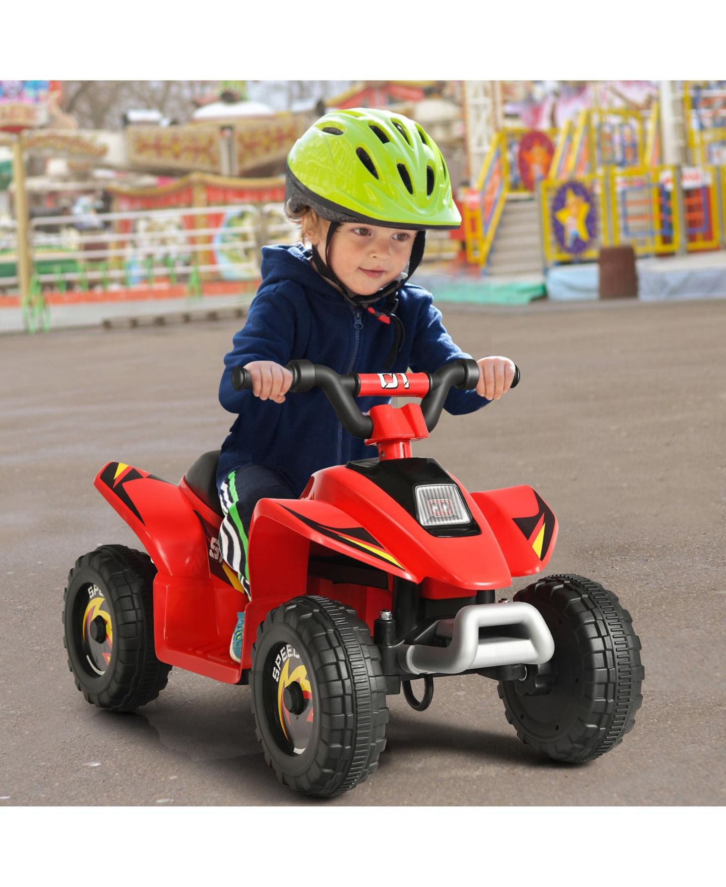 Детские игрушки HONGGE Kids ATV Ride On Toys, 6V Electric 4 Wheeler, Headlights, Ages 2-5 — фото 4
