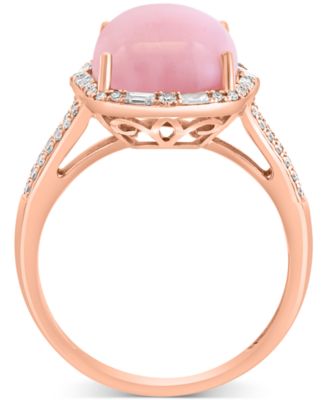 EFFY&reg; Pink Opal (4-1/2 ct. t.w.) & Diamond (1/4 ct. t.w.) Statement Ring in 14k Rose Gold