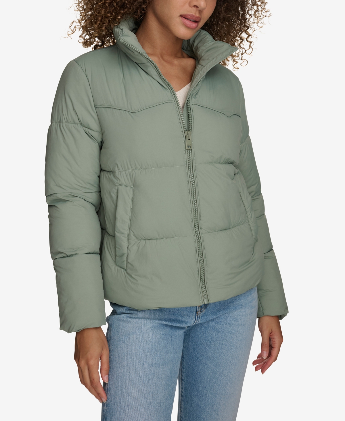 Levi's Women's Western Puffer Jacket In Lily Pad