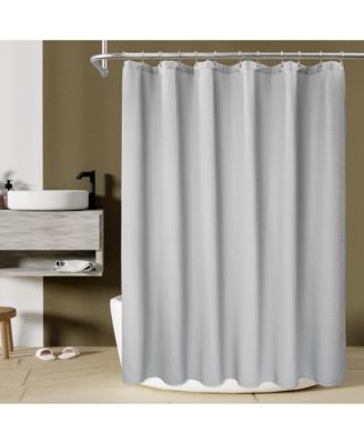 Cotton Blend Soft Waffle Weave Shower Curtain