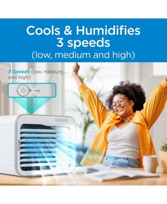 BLACK+DECKER Desktop Air Cooler, Personal Portable Fan with 3-Speeds, Evaporative Air Cooler with 0.5L Water Tank