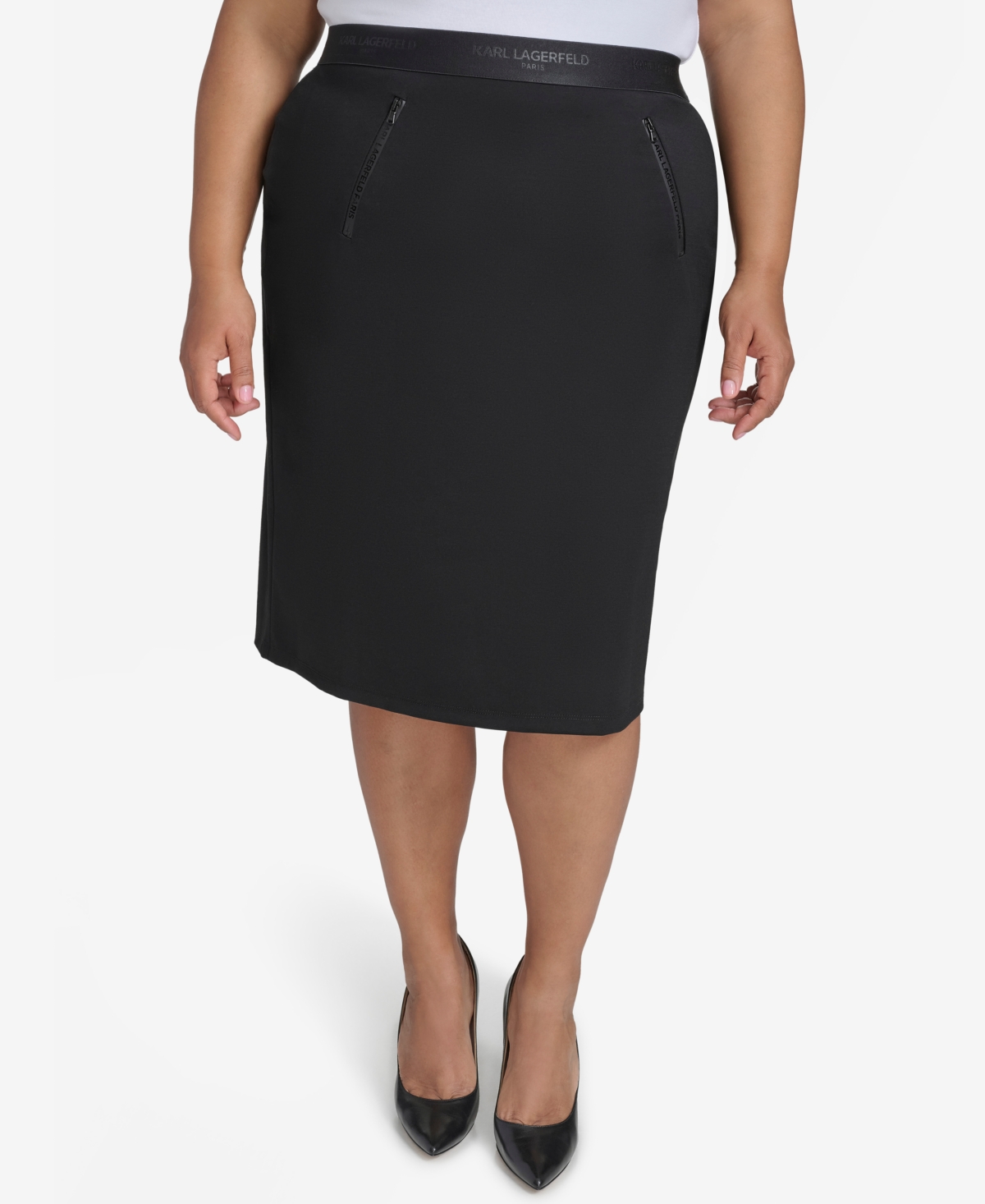 Plus Size Logo-Waistband Compression Skirt - Black