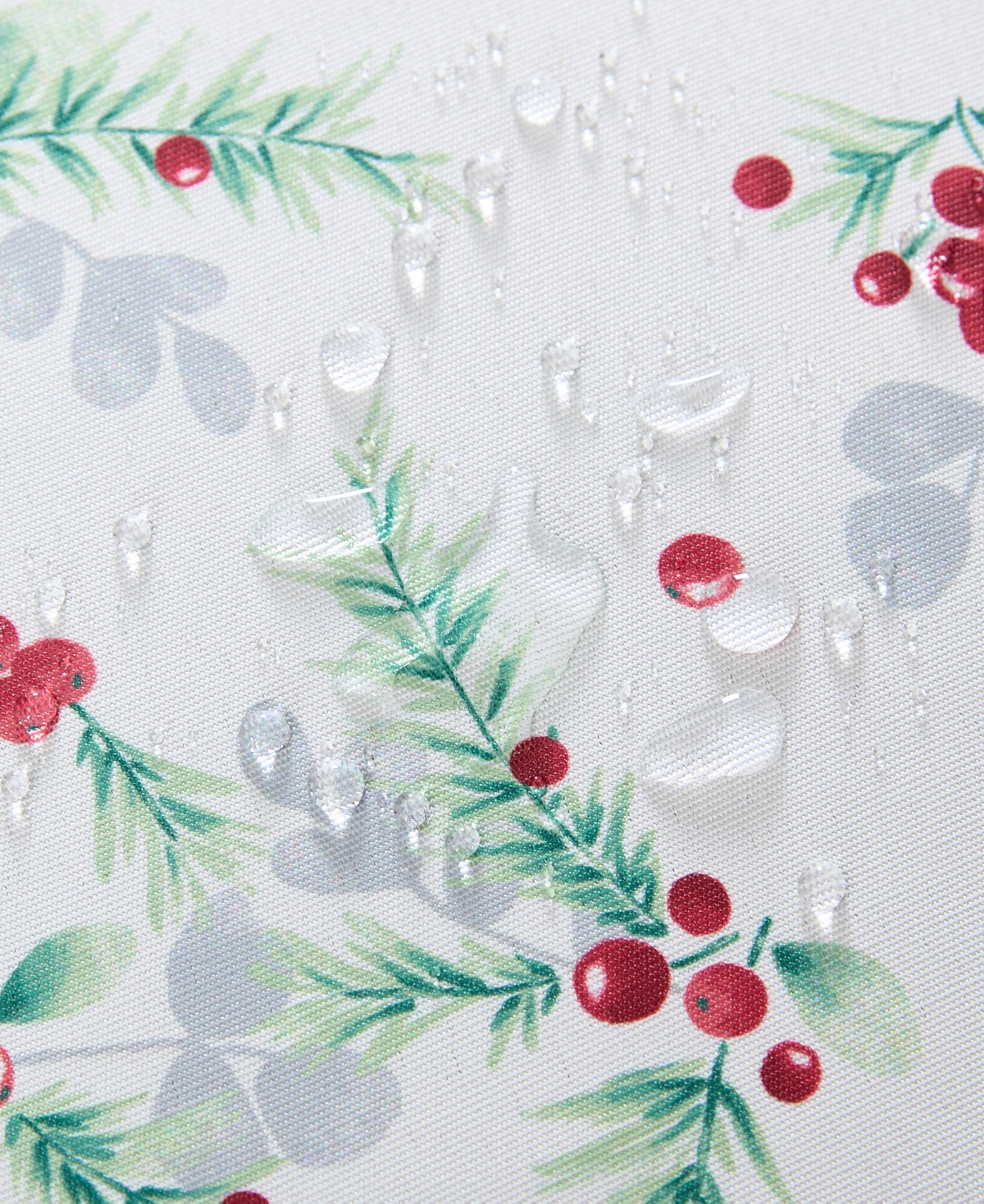 Laura Ashley Easy Care Holiday Tablecloth, 70" Round In Holly Berry