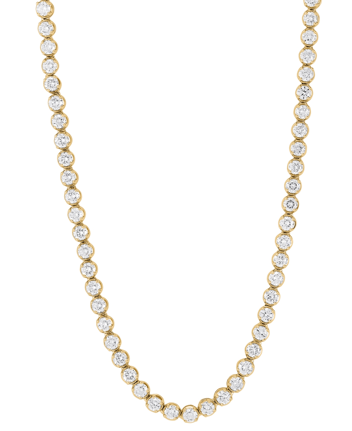 Grown With Love Lab Grown Diamond 18" Tennis Necklace (10 ct. t.w.) in 14k White or Yellow Gold - Yellow Gold