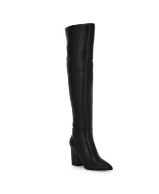 Women s Pare Over the Knee Block Heel Dress Boots