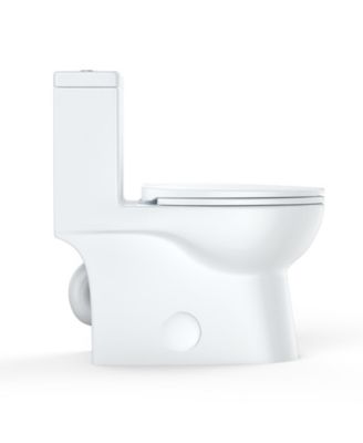 One-Piece Toilet,Dual Flush Elongated Toilet with Soft Close Seat, High-Efficiency Supply, White