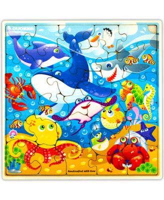 28 Pieces Wooden Toddlers Puzzles for Ages 3-5 – Animal Toys