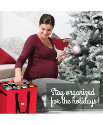 Christmas Storage Box with Adjustable Dividers and 4 trays - Stores Up to 48 - 6&amp;quot; Ornaments