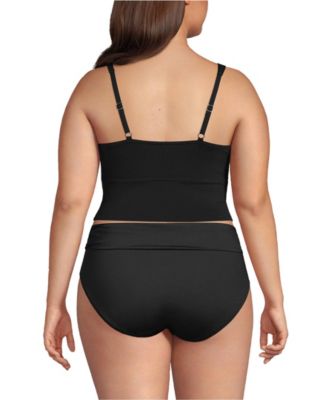 Plus Size V-Neck Wrap Midkini Top