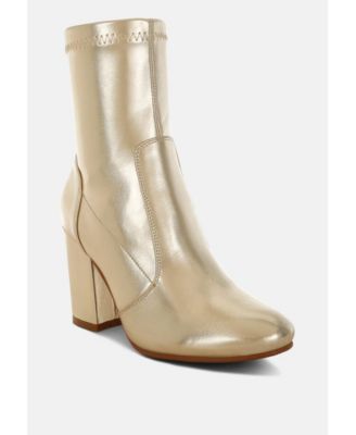Womens Tirana Metallic Pleather Sock Boots