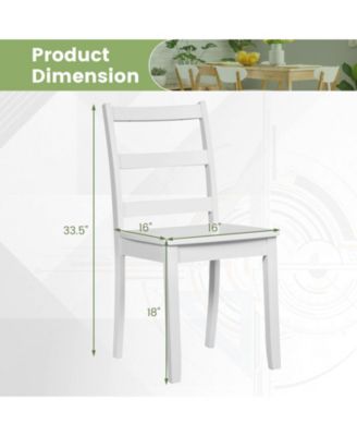 Set of 2 Wood Dining Chairs with Solid Rubber Wood Legs