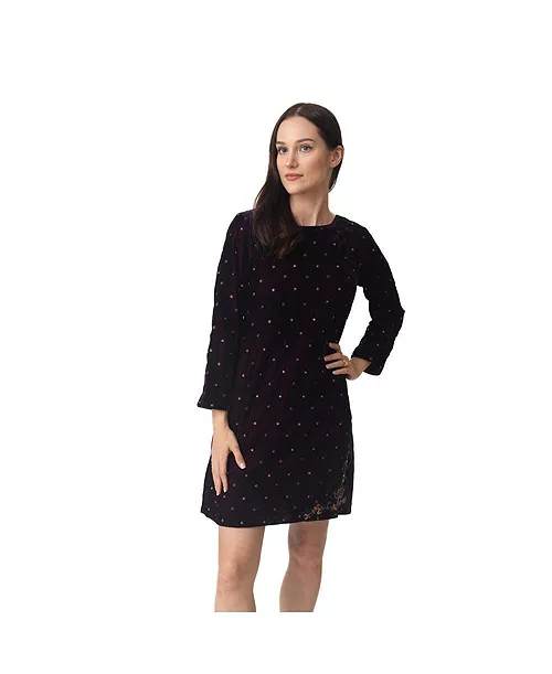 women's velvet dress with hand embroidery