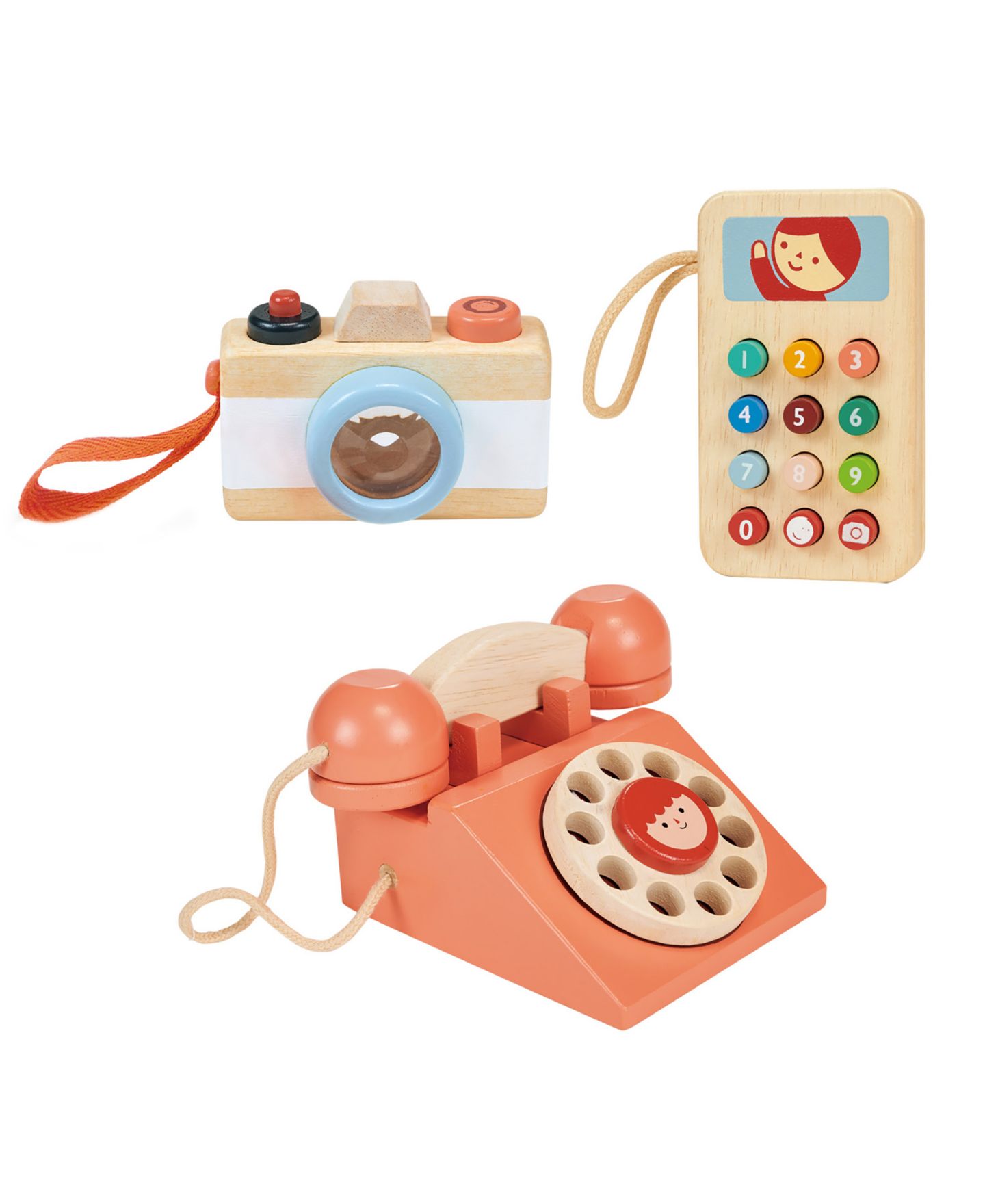 Детские игрушки Mentari Toys Phone and Camera 3-Piece Pretend Play Set, Ages 3+ — фото 1