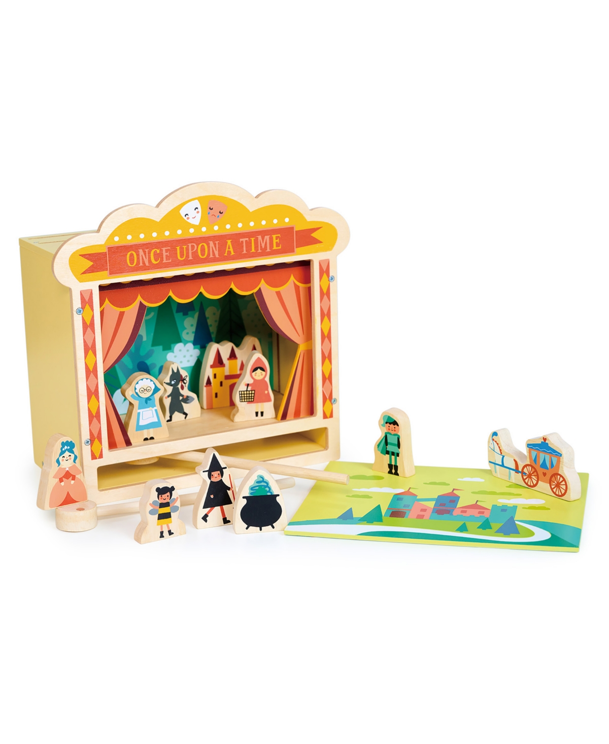 Mentari Toys Wooden Tabletop Theatre In Multi
