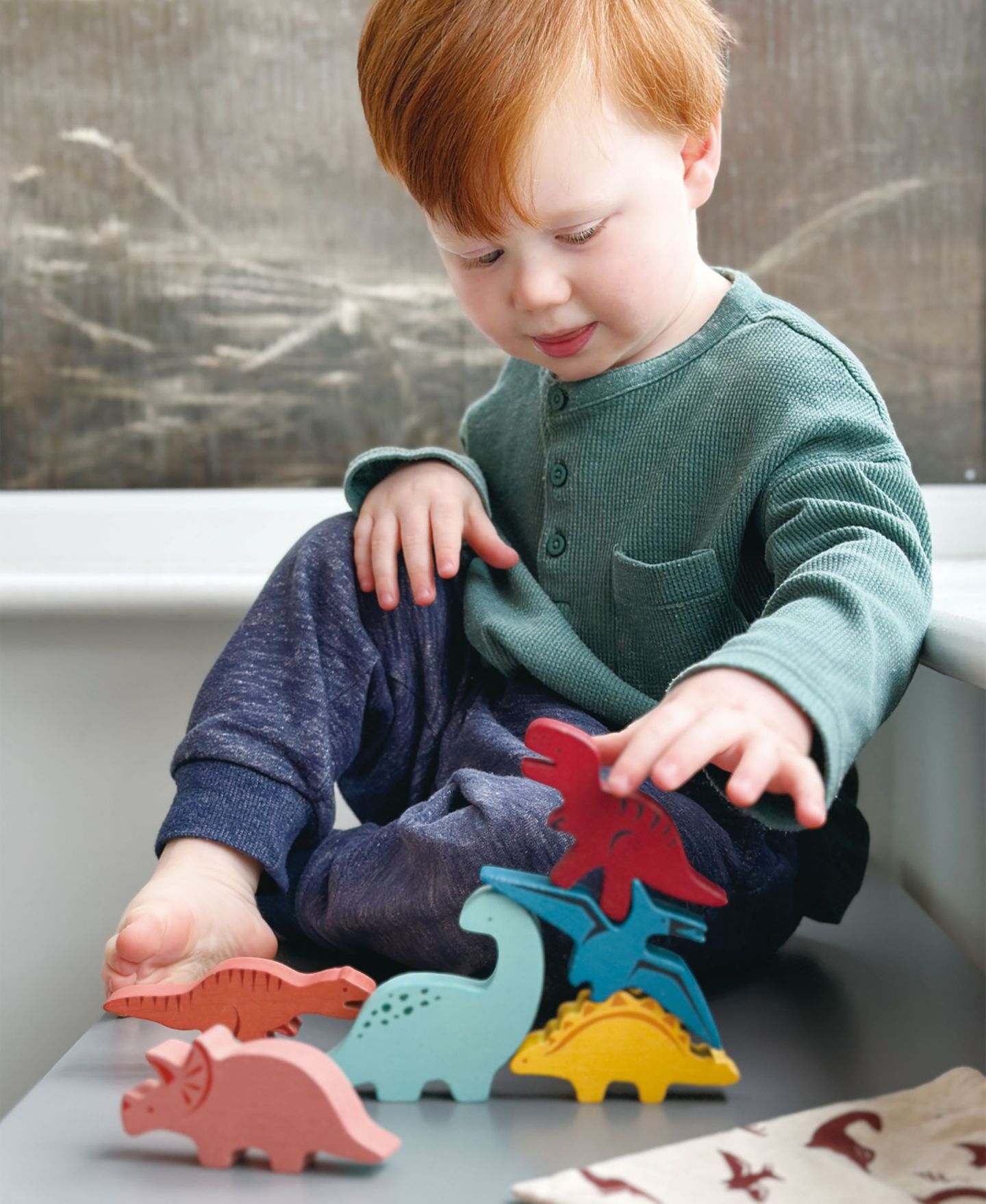 Детские игрушки Mentari Toys Explorer's Dinosaur Shape Sorting and Stacking Educational Toy Set, Ages 3+ — фото 2