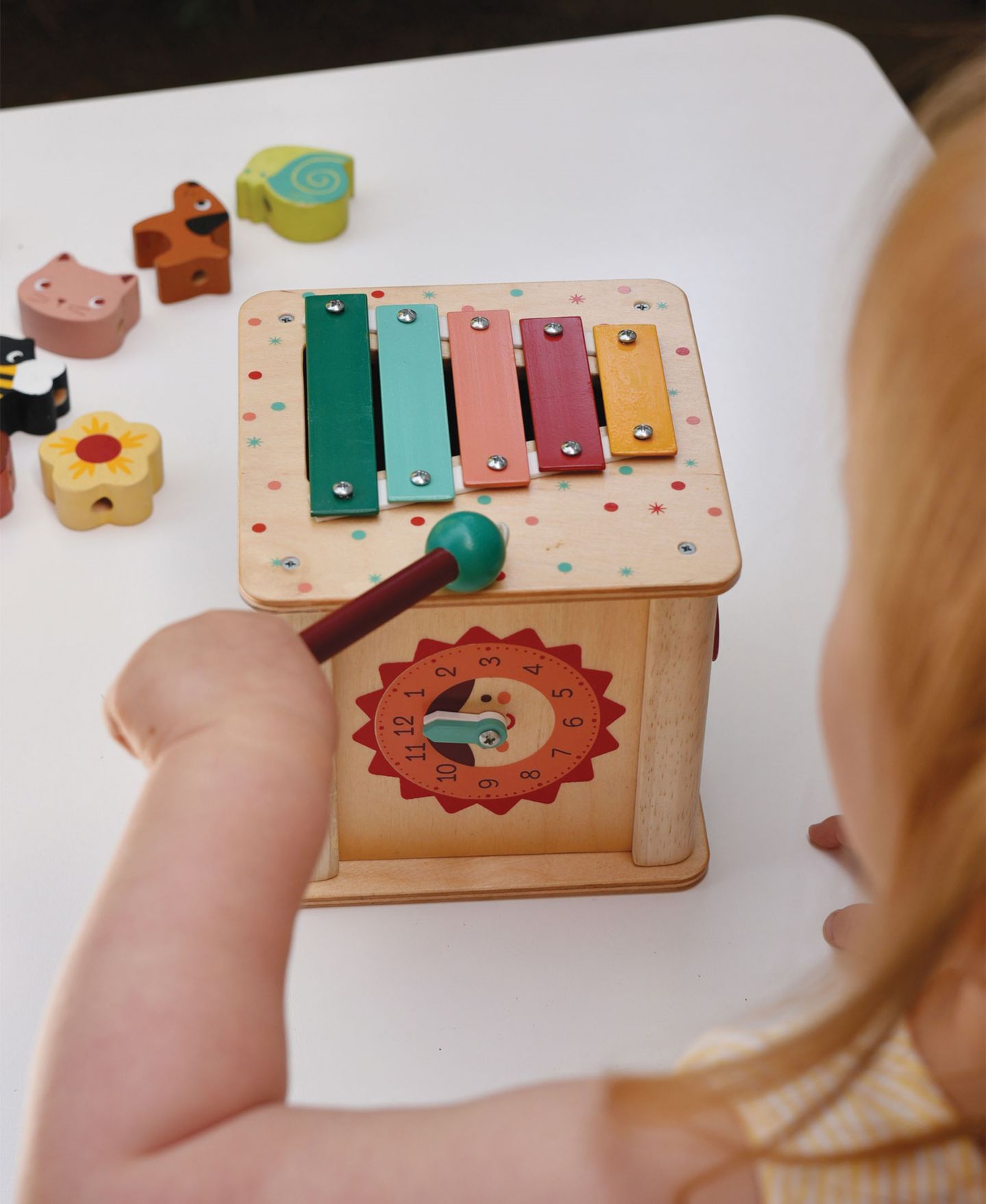 Детская игрушка Mentari Toys Wooden 6-Sided Musical Activity Cube, Ages 3+ — фото 5