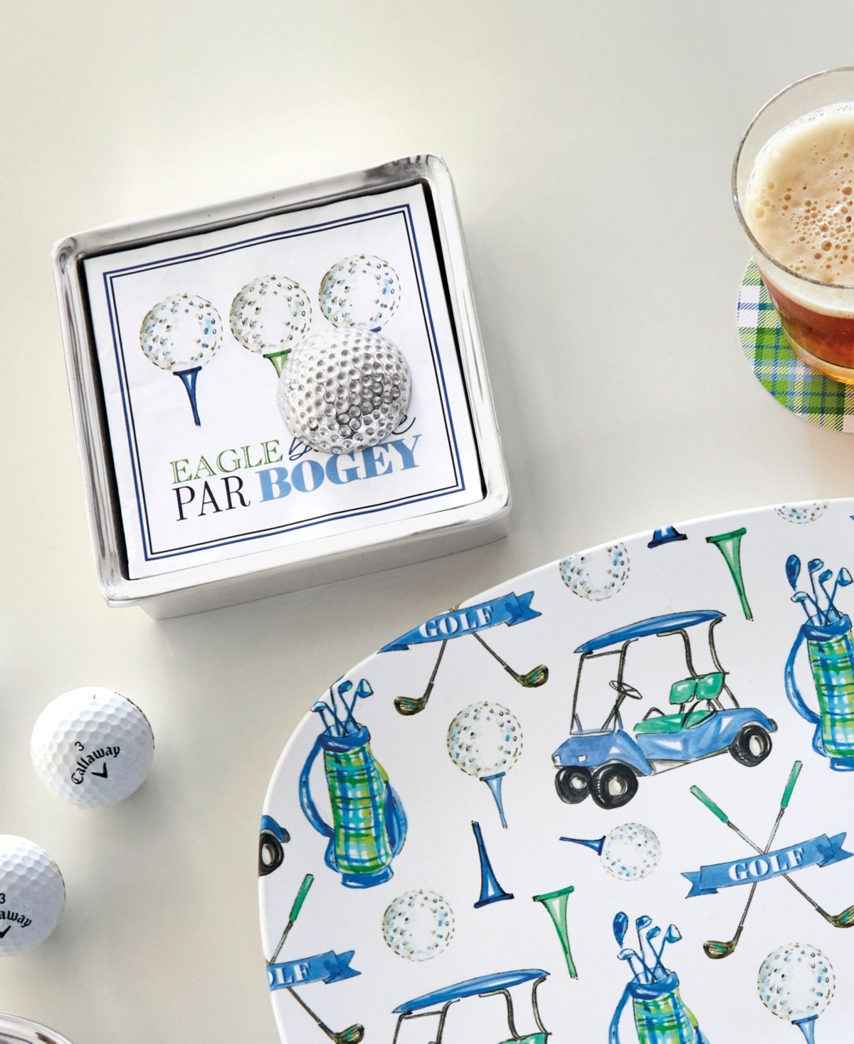 Mariposa Golf Ball Signature Napkin Box Set