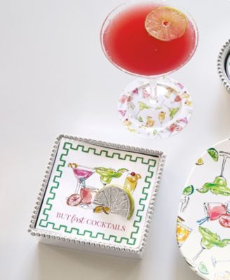 Lime Wedge Beaded Napkin Box Set