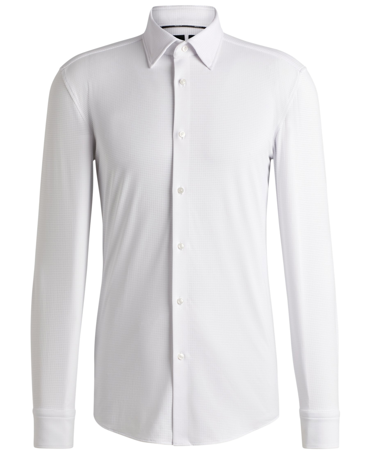 Hugo Boss Boss Roan Solid Stretch Cotton Button-up Shirt In White