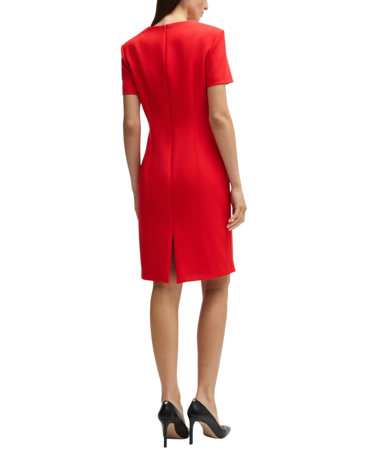 HUGO BOSS BOSS BY HUGO BOSS WOMEN'S SQUARE-NECK SLIM-FIT DRESS 