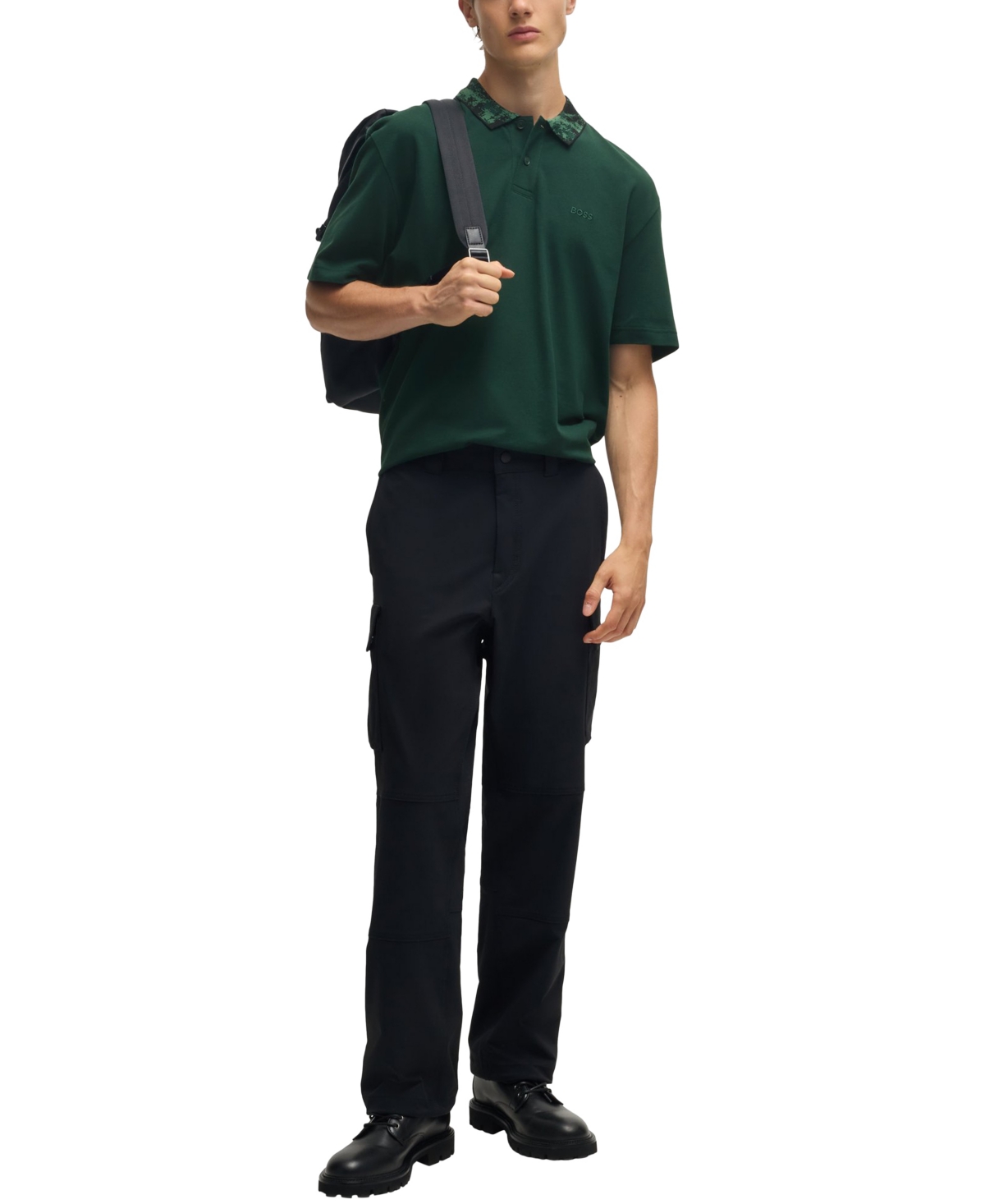 Hugo Boss Boss By  Men's Jungle-artwork Pique Polo In Open Green