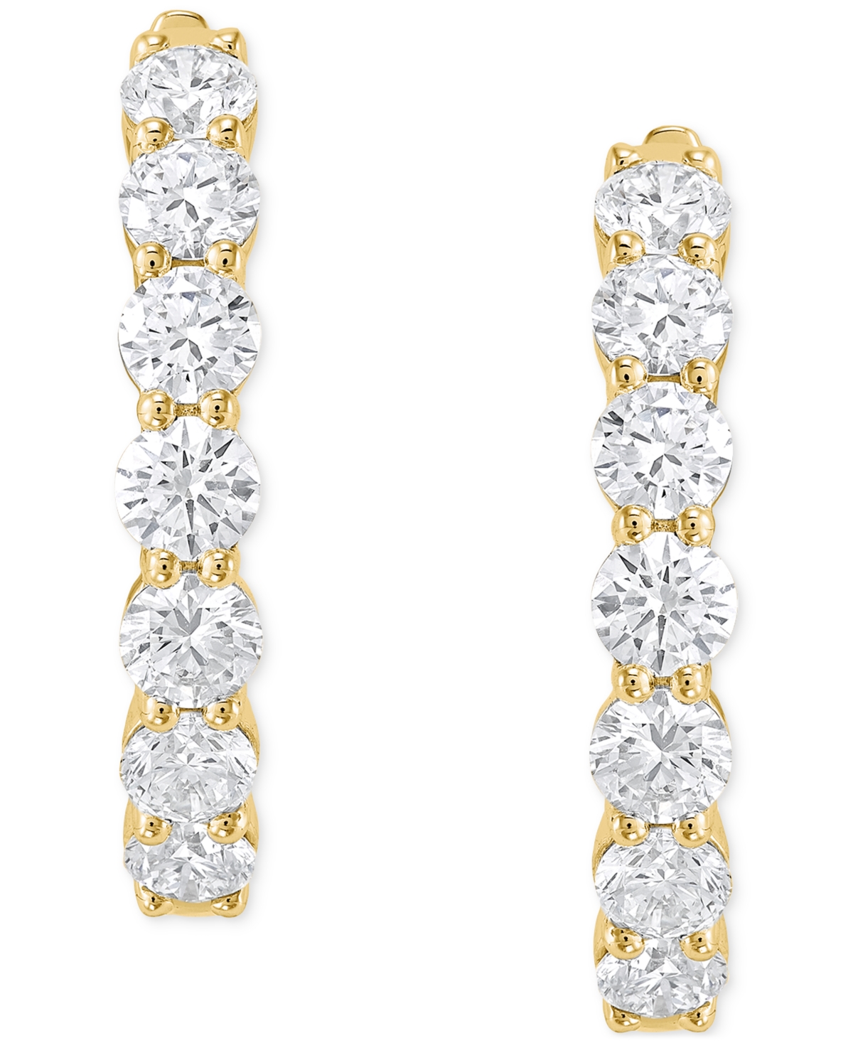 Grown With Love Lab Grown Diamond Small Hoop Earrings (2 Ct. T.w.) In 14k White Or Yellow Gold In Yellow Gold