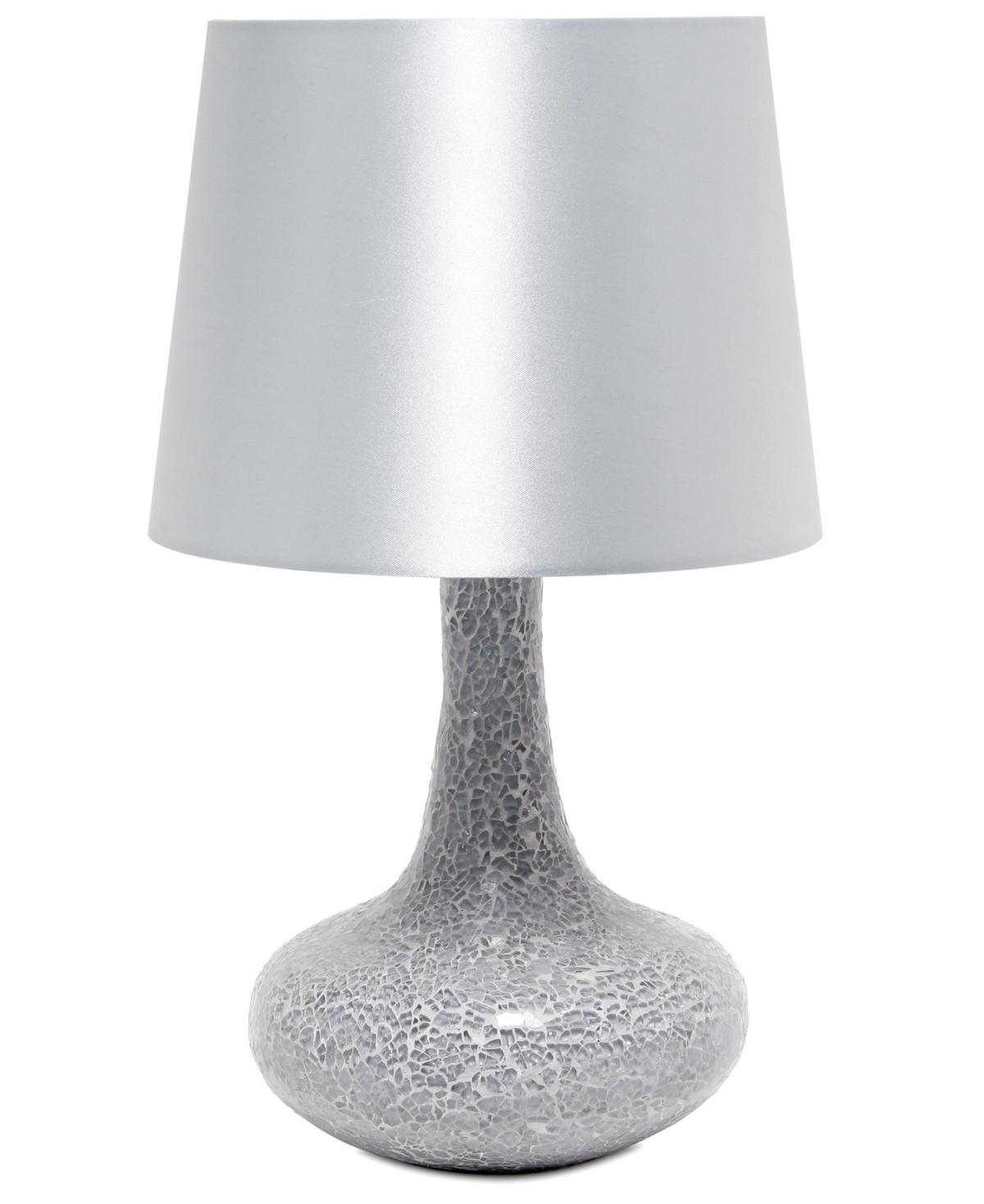 Creekwood Home 14.17" Patchwork Crystal Glass Table Lamp In Gray