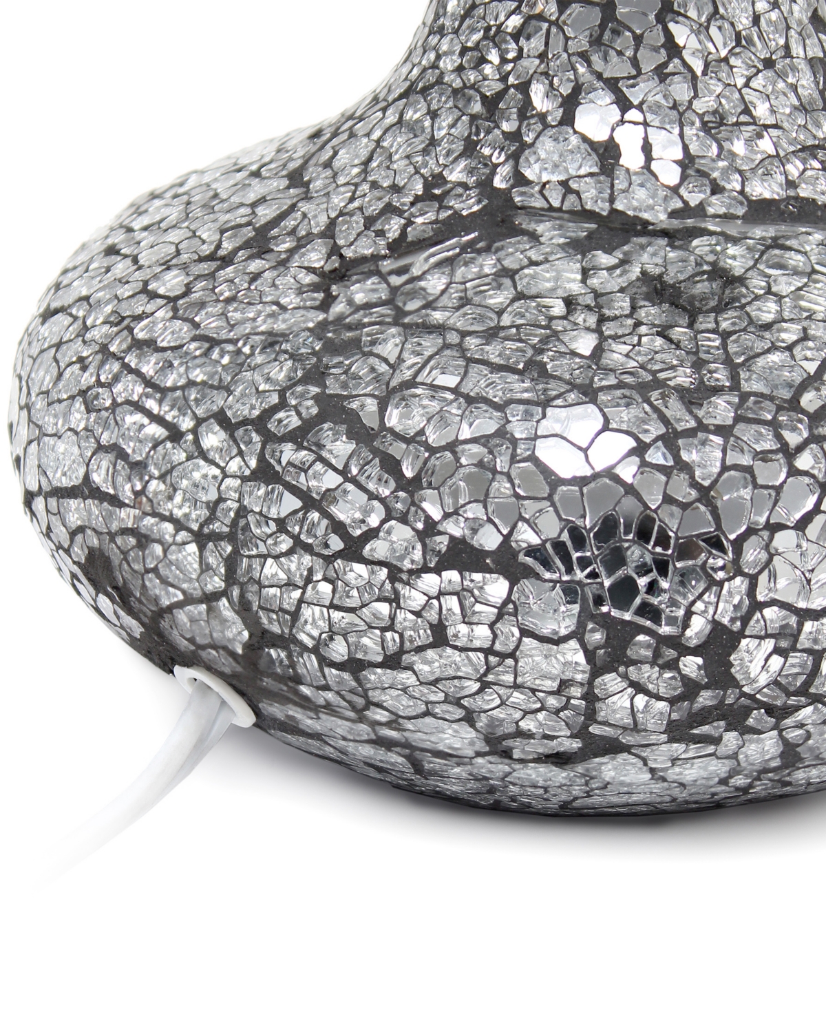 Creekwood Home 14.17" Patchwork Crystal Glass Table Lamp In Black