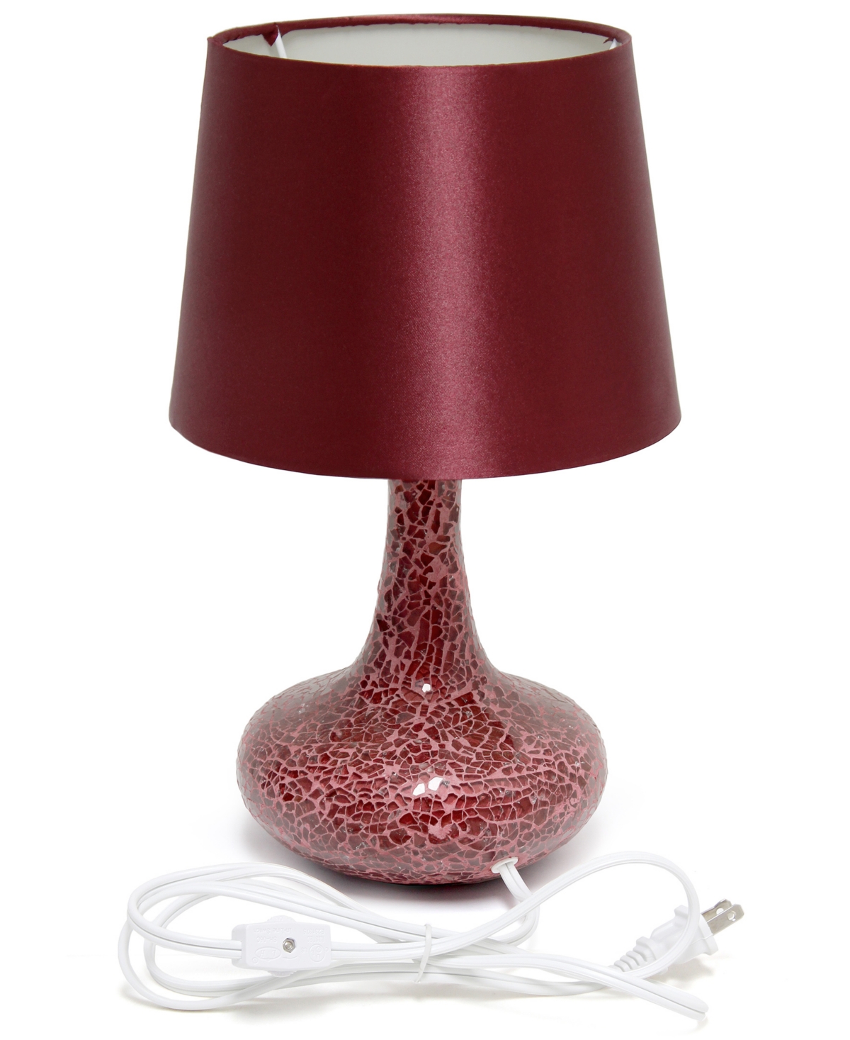 Creekwood Home 14.17" Patchwork Crystal Glass Table Lamp In Red