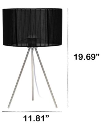 19.69" Contemporary Brushed Nickel Pedestal Table Lamp