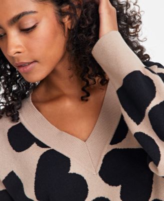Women's V-Neck Dropped-Shoulder Sweater, Created for Macy's