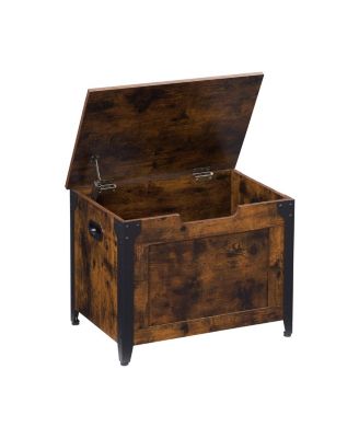 47" Engineered Wood Safety Hinges & Faux Leather Seat Storage Bench