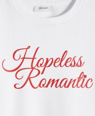 Women's Hopeless Romantic Graphic T-Shirt, Exclusively at Macy's