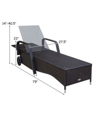 Outdoor Recliner Cushioned Chaise Lounge with Adjustable Backrest